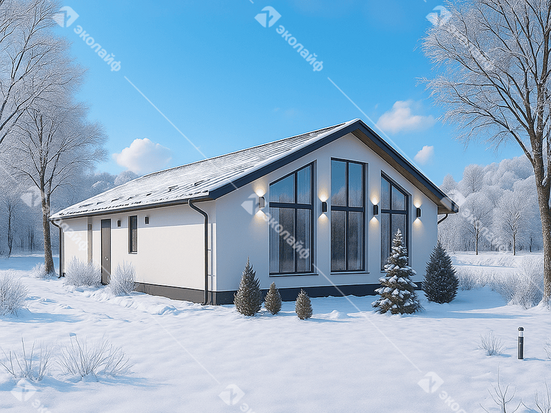 Готовый проект одноэтажного дома Эколайф 101 м2 во Владимире