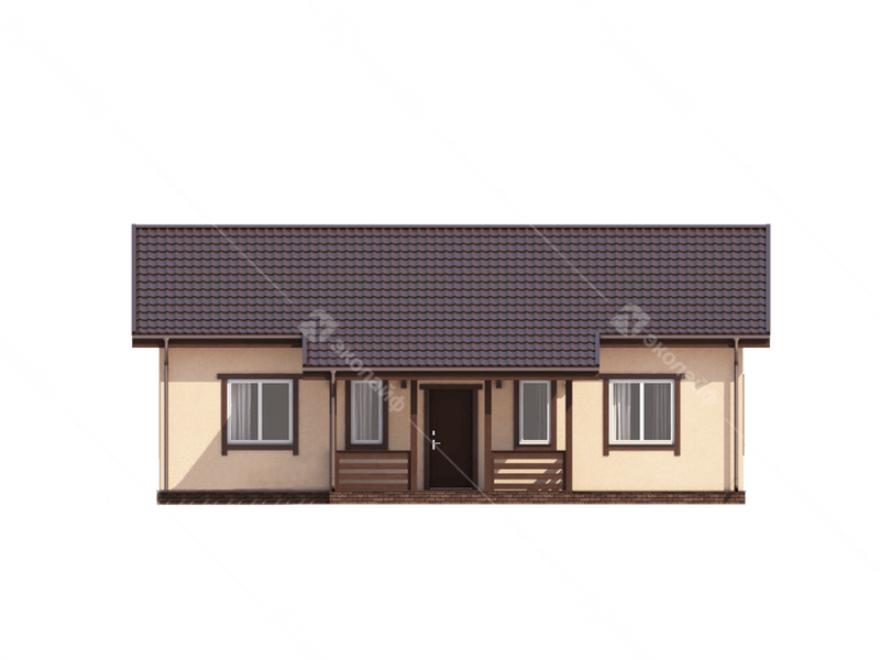 Фасад готового проекта одноэтажного дома Благо-103