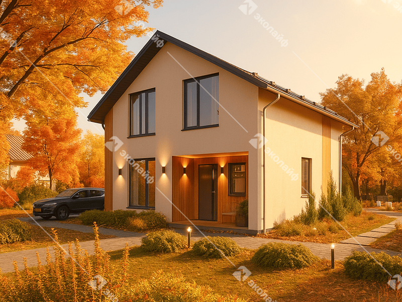 Проект готового двухэтажного дома Эколайф 115 м2 из газобетона или теплой керамики