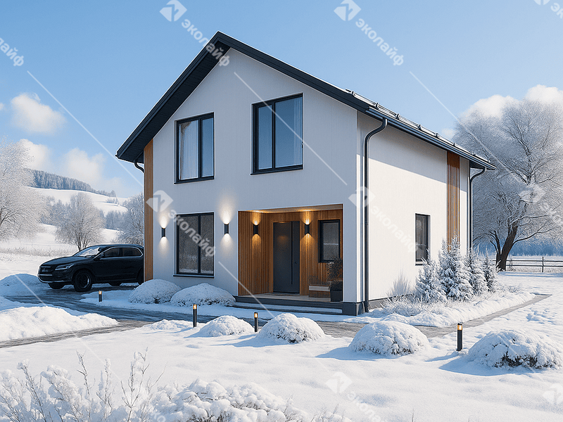 Проект готового двухэтажного дома Эколайф 115 м2 во Владимире