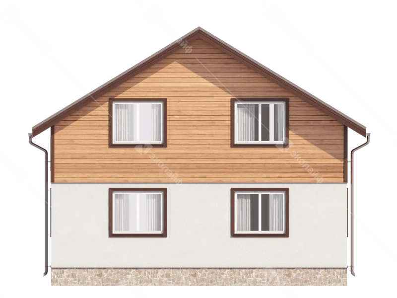 Фасад готового проекта двухэтажного дома Благо-115