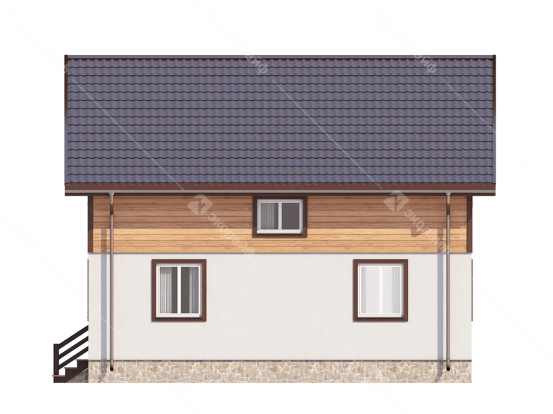 Фасад готового проекта двухэтажного дома Благо-115