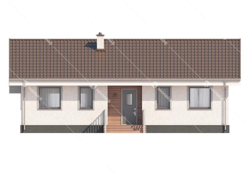 Фасад готового проекта одноэтажного дома Благо-85