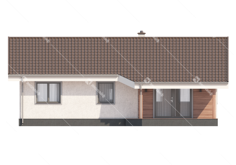 Фасад готового проекта одноэтажного дома Благо-85