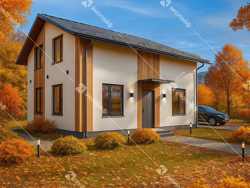 Проект готового двухэтажного дома Эколайф 125 м2 из газобетона или теплой керамики