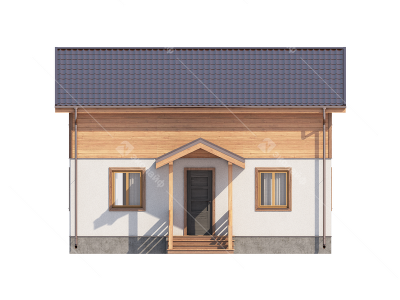 Фасад готового проекта двухэтажного дома Благо-125 