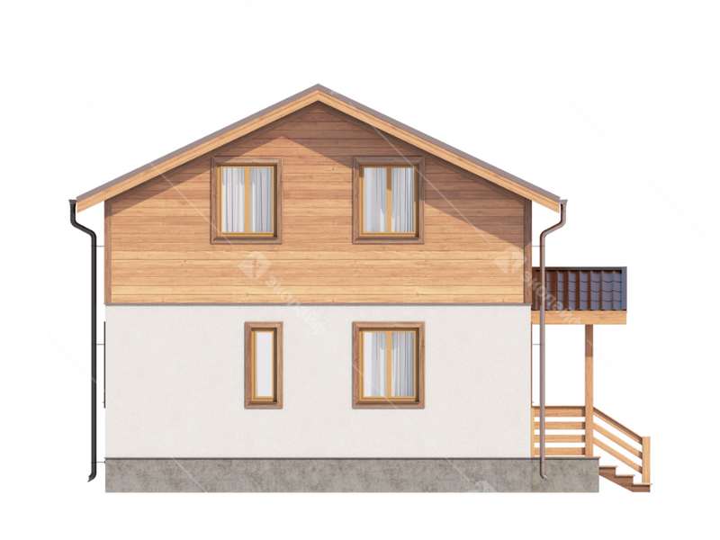 Фасад готового проекта двухэтажного дома Благо-143 