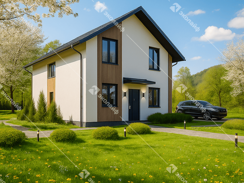 Проект готового двухэтажного дома Эколайф 126 м2 под ключ