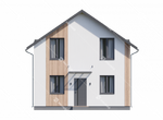 Фасад готового проекта двухэтажного дома Эколайф-126
