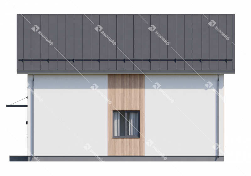 Фасад готового проекта двухэтажного дома Эколайф-126