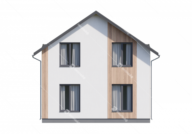 Фасад готового проекта двухэтажного дома Эколайф-126