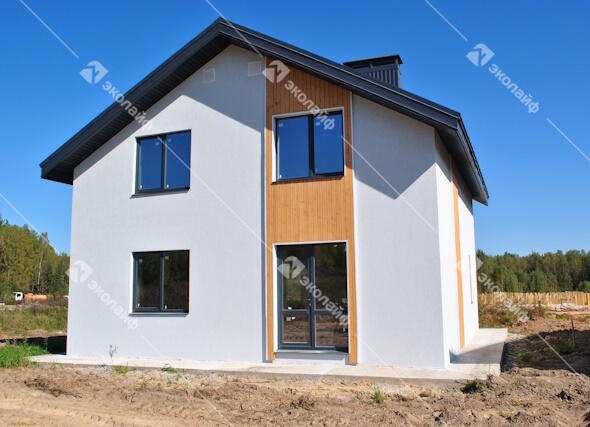 Двухэтажный дом из теплой керамики 143 м2 фасад в Доброграде