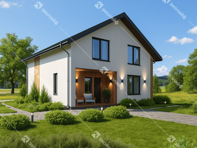 Проект готового двухэтажного дома Эколайф-143