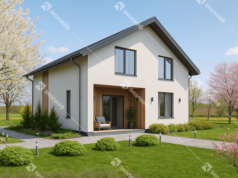 Проект готового двухэтажного дома Эколайф 143 м2 под ключ