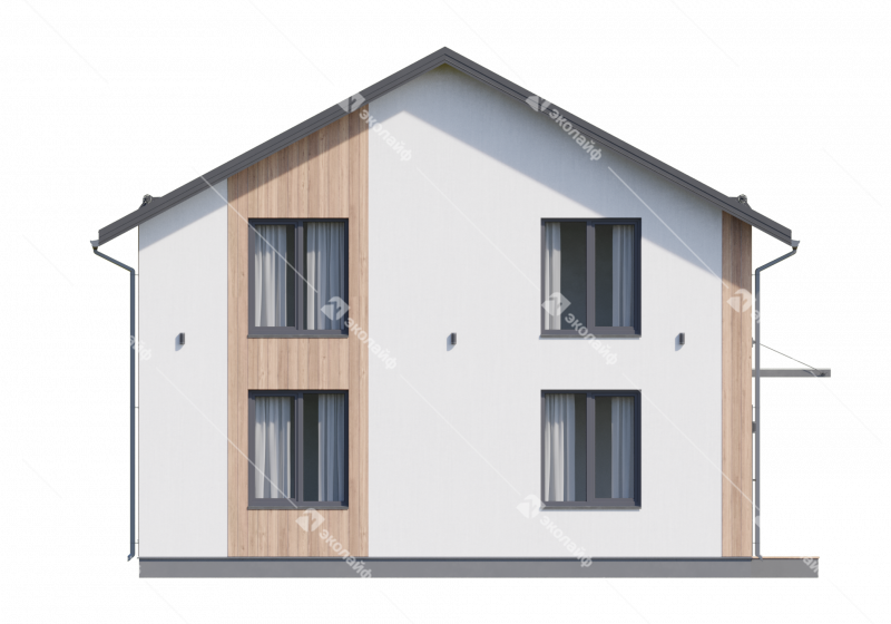 Фасад готового проекта двухэтажного дома Эколайф-150