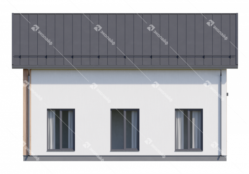 Фасад готового проекта двухэтажного дома Эколайф-150