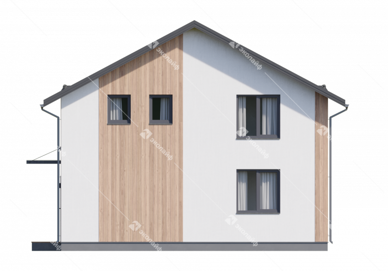 Фасад готового проекта двухэтажного дома Эколайф-150