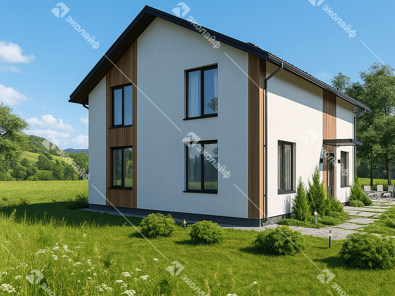 Проект готового двухэтажного дома Эколайф-150