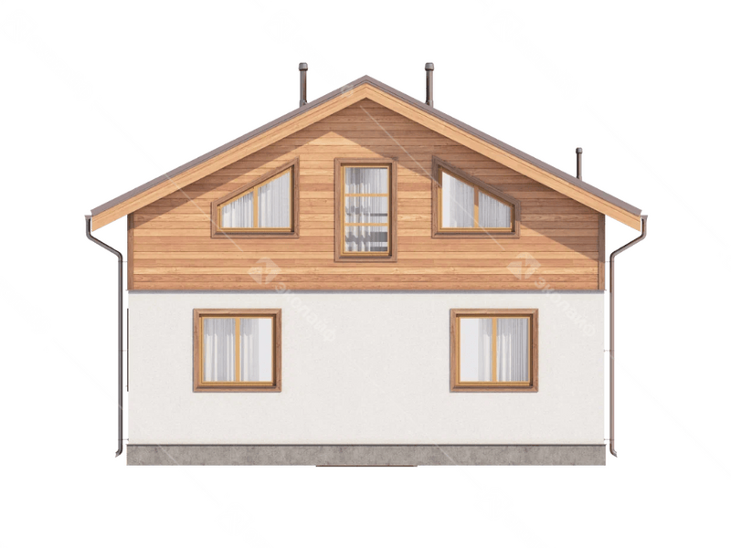 Фасад готового проекта двухэтажного дома Благо-150