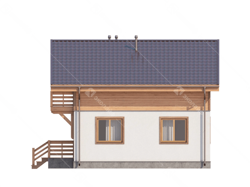 Фасад готового проекта двухэтажного дома Благо-150