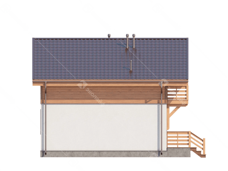 Фасад готового проекта двухэтажного дома Благо-150