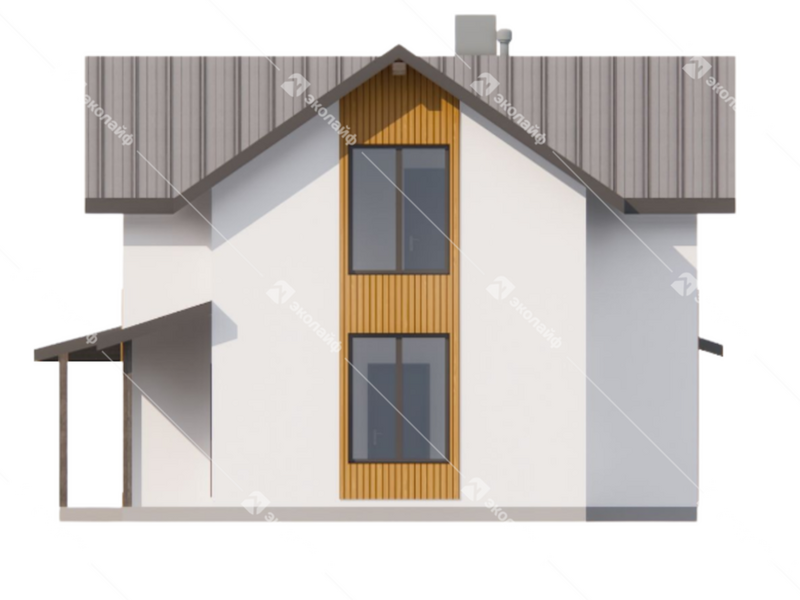 Фасад готового проекта двухэтажного дома Эколайф-155