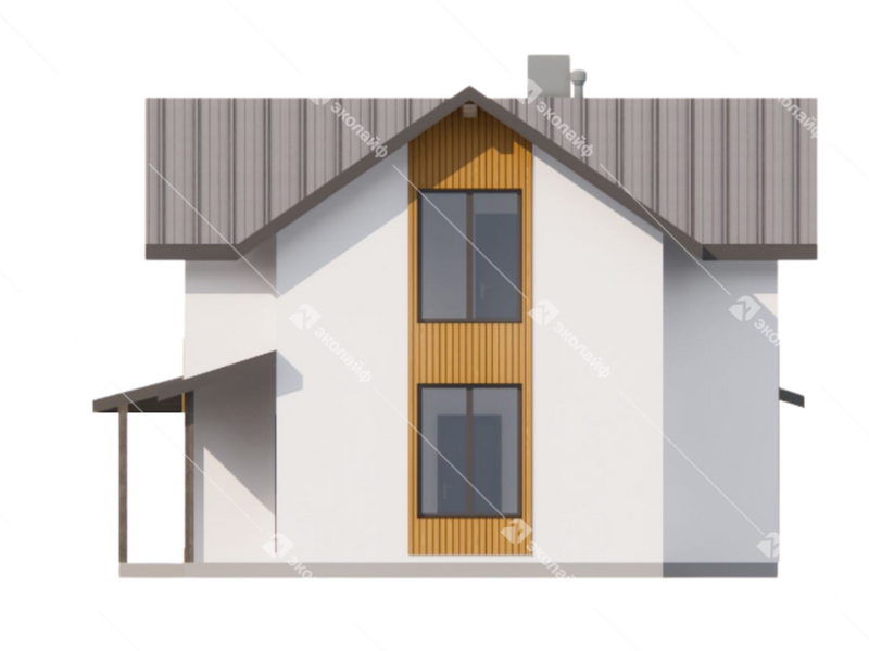 Фасад готового проекта двухэтажного дома Эколайф-155