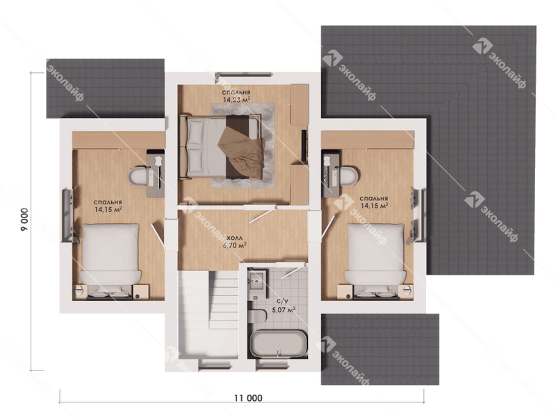 План дома 155 м2 2 этаж Благовещенское