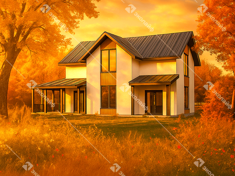 Проект готового двухэтажного дома Эколайф 155 м2 из газобетона или теплой керамики