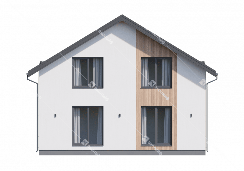 Фасад готового проекта двухэтажного дома Эколайф-115