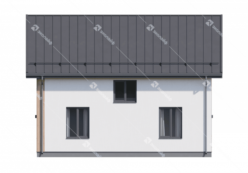 Фасад готового проекта двухэтажного дома Эколайф-115