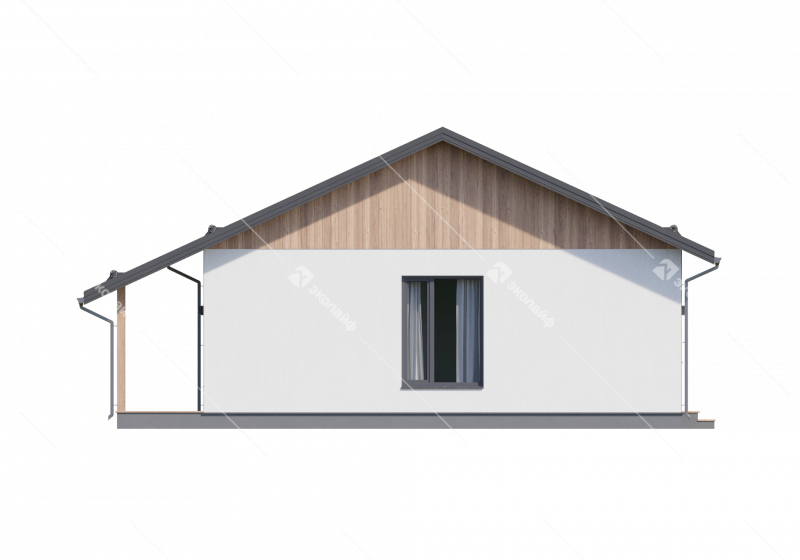 Фасад готового проекта одноэтажного дома Эколайф-85