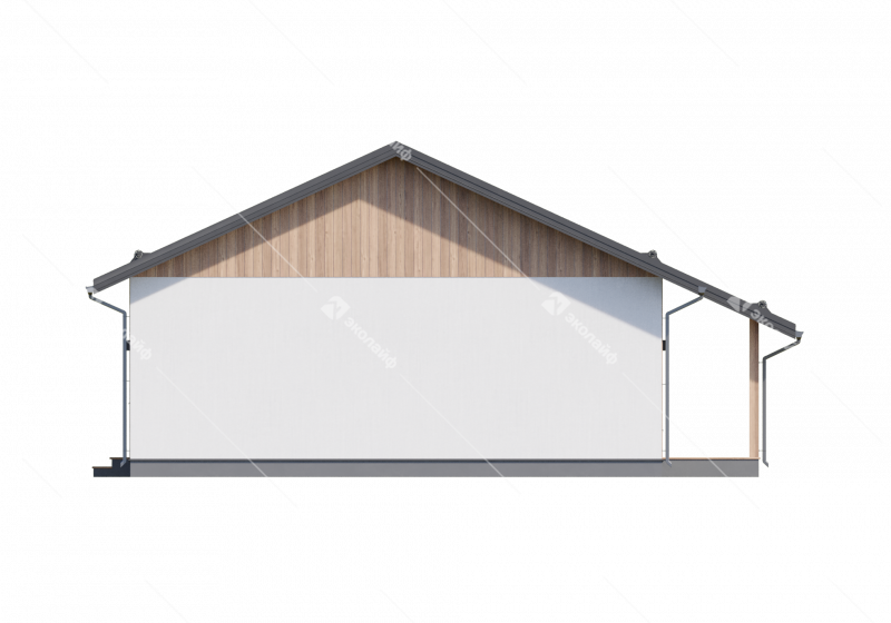 Фасад готового проекта одноэтажного дома Эколайф-85