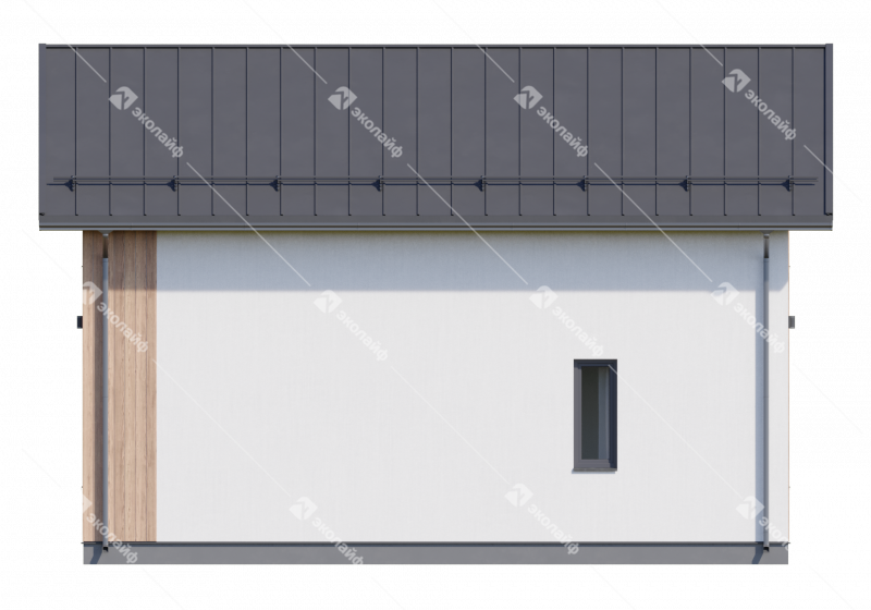 Фасад готового проекта двухэтажного дома Эколайф-125