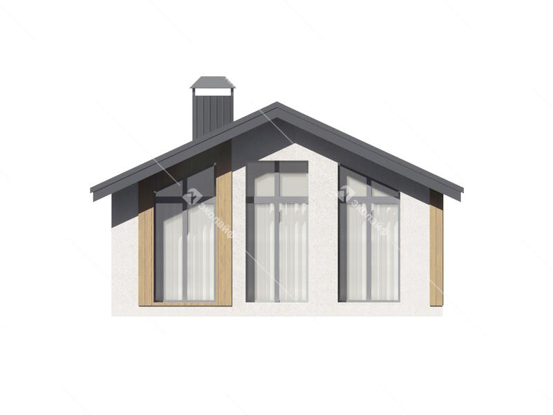 Фасад готового проекта одноэтажного дома Эколайф-65