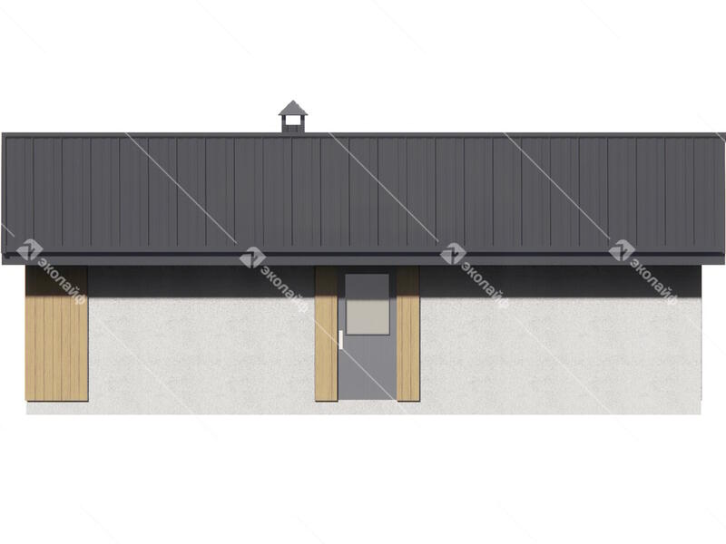 Фасад готового проекта одноэтажного дома Эколайф-65