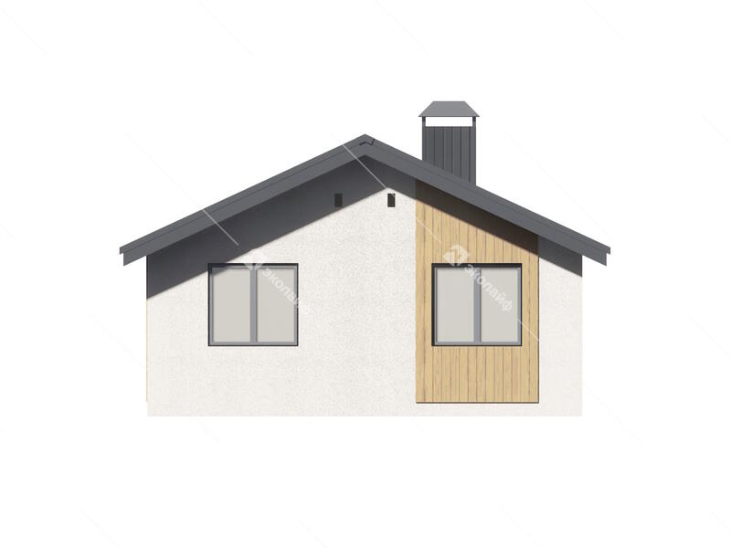 Фасад готового проекта одноэтажного дома Эколайф-65