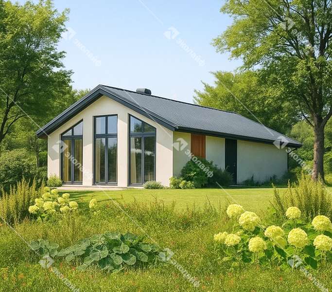 Готовый проект одноэтажного дома Эколайф-65