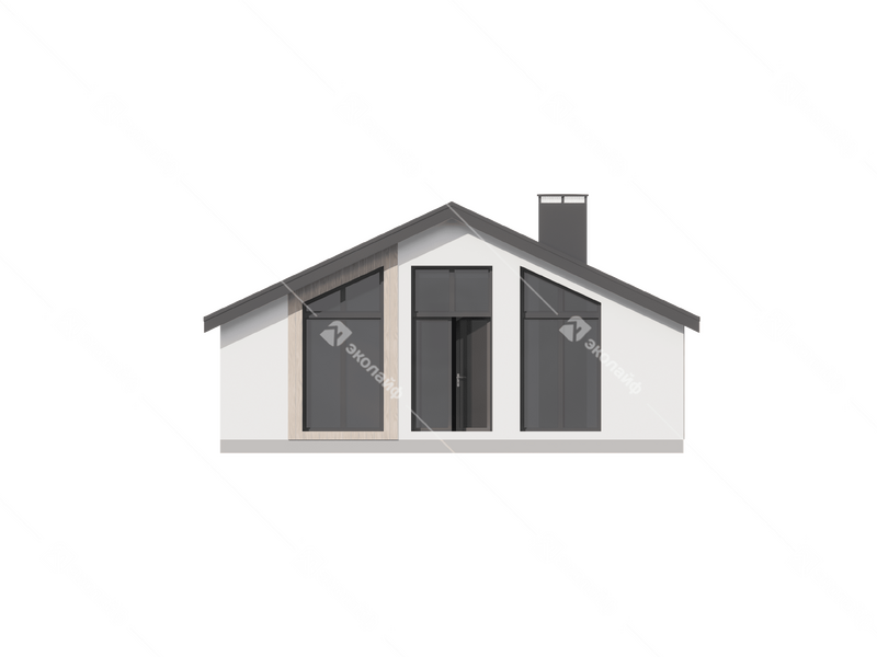 Фасад готового проекта одноэтажного дома Эколайф-73