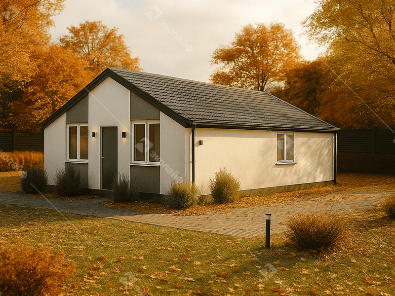 Готовый проект одноэтажного дома Эколайф Нью-73 под ключ