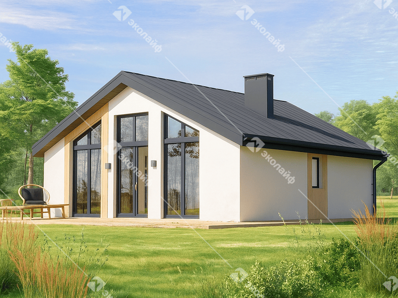 Готовый проект одноэтажного дома Эколайф-73