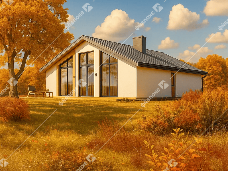 Готовый проект одноэтажного дома Эколайф-73 м2 под ключ