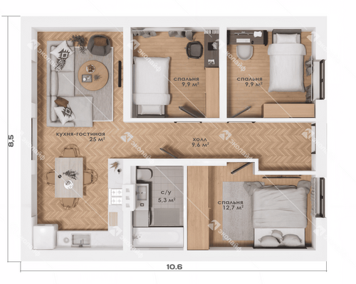 Проект дома  Эколайф-73 Нью
