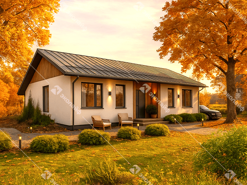 Готовый проект одноэтажного дома Эколайф 85 м2 под ключ