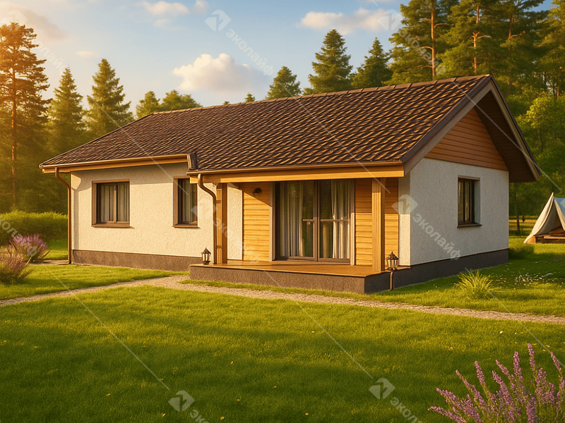 Готовый проект одноэтажного дома Благо-85