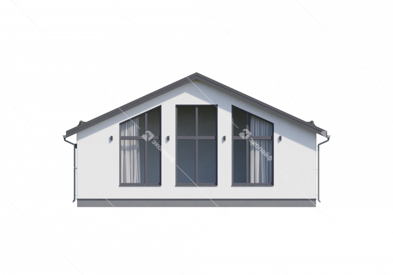 Фасад готового проекта одноэтажного дома Эколайф-90