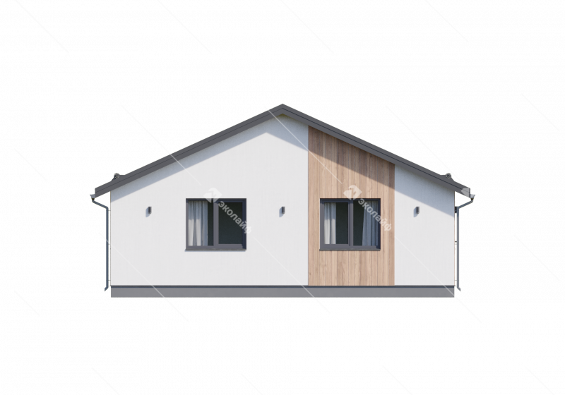 Фасад готового проекта одноэтажного дома Эколайф-90