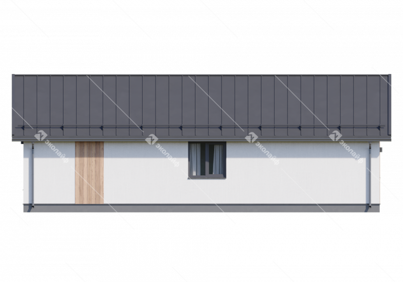 Фасад готового проекта одноэтажного дома Эколайф-90