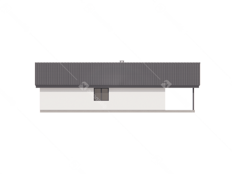 Фасад готового проекта одноэтажного дома Эколайф-90 с верандой
