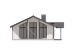 Фасад готового проекта одноэтажного дома Эколайф-90 с верандой